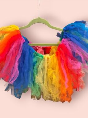 Custom-made Bright Rainbow Tulle Skirt - Colorful Party Tutu